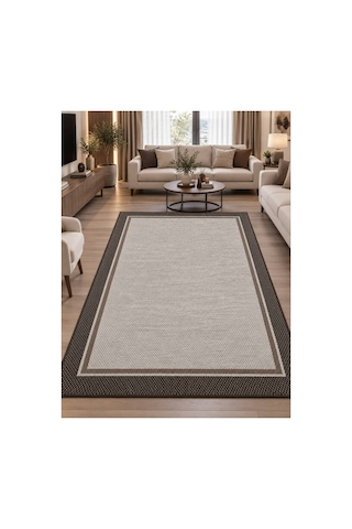 Çift Bordürlü Lüks Orijinal Sisal Dokuma Halısı Salon Halısı Mutfak Halısı Koridor Makine Halısı Kahve-bej 926846847 Kahve-bej