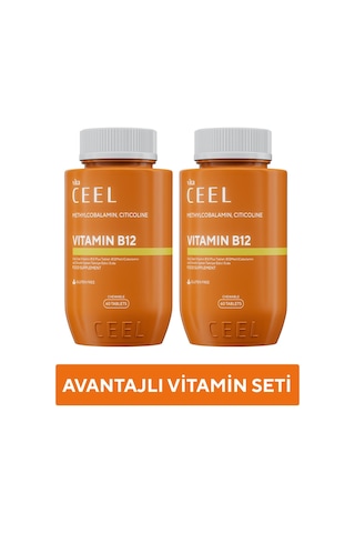 Vita Ceel Vitamin B12 Plus Takviye Edici Gıda 2 x 60 Tablet Vita Ceel Vitamin B12 Plus Takviye Edici Gıda 2 x 60 Tablet