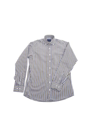 Giant Erkek Uzun Kol Kareli Gömlek - Minimalist Stil Haki