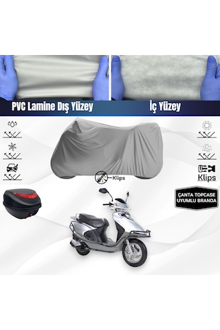 Rks Spontini 125 Motosiklet Brandası Arka Çanta Topcase Uyumlu Motor Branda