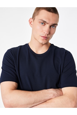 Koton Pamuklu Regular Fit Bisiklet Yaka Kısa Kollu Basic Tişört Lacivert 6sam10429mk