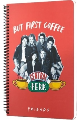Mabbels Friends Central Perk But First Coffee Spiralli Defter Kırmızı
