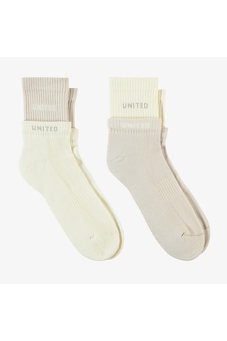Unıted4 Street Unisex Krem 2'li Çorap 526398