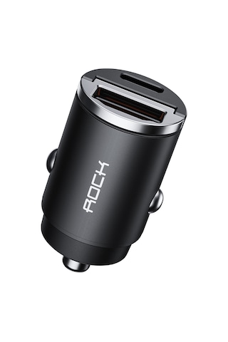 Rock H15 Metal 30w Pd Hızlı Araç Şarj Cihazı Siyah