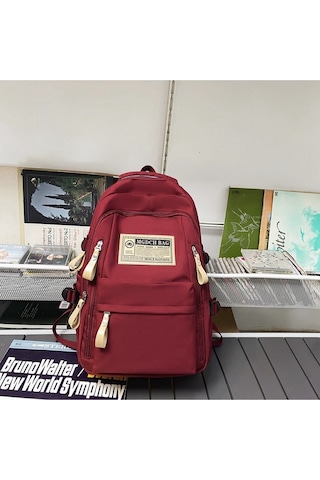 Şık Ve Sonuç Öğrenci Okul Çantası-kırmızı