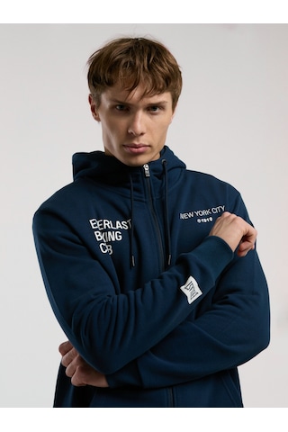 Everlast Boxing Club Regular Lacivert Erkek Full Zip Kapüşonlu Sweatshirt Lacivert