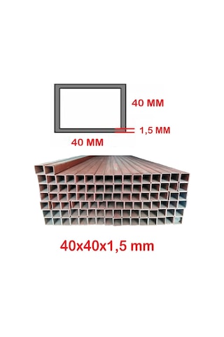 Boyalı 40 X 40 X 1,5 Mm Kutu Profil 40X40X1,5 Demir (1 Mt Fiyatı)