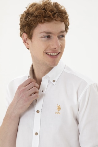 U.s. Polo Assn. Erkek Beyaz Gömlek Desenli 50288299-vr013 Beyaz