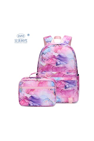 Tenfowee Kadınlar İçin Modern Sırt Çantası - Güçlü Materyal, Pratik Kullanım, Günlük Kullanıma Uygun, Siyah Desenli İki Parça Seti Siyah