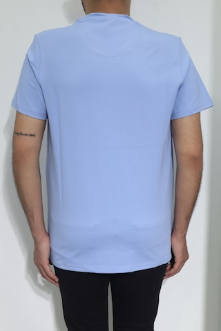 Santa Dmctekstil Erkek Düz Spor Kesim Kalıbı Rahat V Yaka T-shirt Mavi