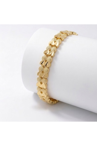 Premium Şık Ve Parlak Lovelle 24k Gold Kaplama 8 Mm Kadın Bijuteri Bileklik 3183kbv5d11 18cm Altın