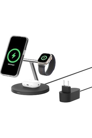 Belkin Boostcharge Pro Qi2 15 W 3'ü 1 Kablosuz Şarj İstasyonu