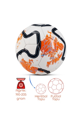 Hentbol Topu Renkli Color Soft Katmanlı Çocuk Mini Futbol Topu No:1 İç Mekan Minik Top F77 Beyaz