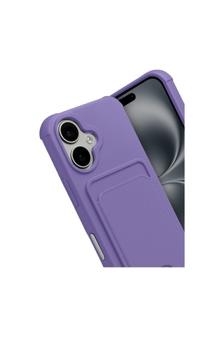 Apple Uyumlu iPhone 17 Kelvin Kartvizitli Silikon Mor