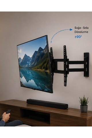Mey Najmaddin Lcd Led Tv Duvar Aparatı Çift Kollu Hareketli Askı Sistemi Najmaddin