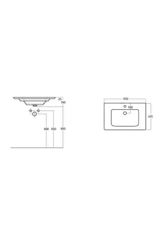 Sanovit Sharp 70 CM Konsollu Süper Ince Lavabo Beyaz