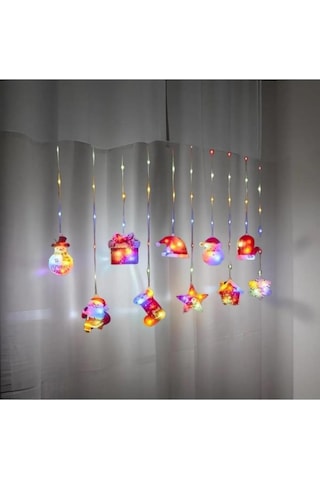 Rgb Noel Figürlü Yılbaşı Parti Dekorasyon Işıklandırmaları, Saçak Perde Led Işık, Noel Süsleri Çok Renkli