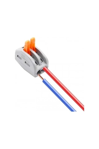 10x Spring Lever 2 Pin Yaylı Klemens Konnektör Terminal Blok Bağlantı Soketi