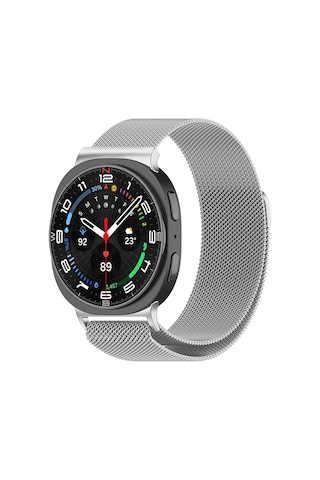 Adige Samsung Uyumlu Galaxy Watch 8 44mm Kordon Metal Hasır