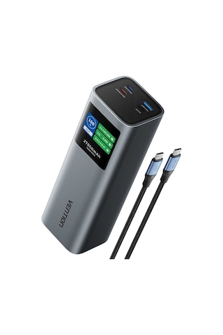 Vention Powerhive Serisi 27000mah 140w Powerbank Led Ekranlı 3 Çıkışlı 2xusb-c + 1xusb-a Hızlı Şarjlı Gri