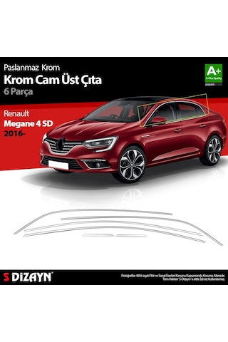 Renault Megane 4 Sd Krom Cam Üst Çıtası 6 Prç. 2016 Üzeri