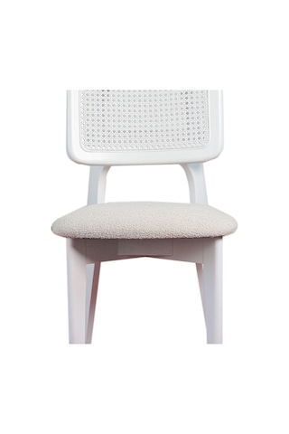 Aspendos İskandinav Natural Ahşap Masa Sandalye Takımı 90x90 Beyaz - Beyaz