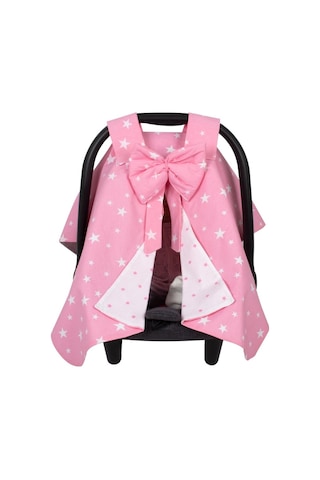 Sevi Bebe Fiyonklu Anakucağı Örtüsü Pembe Yıldız Desen