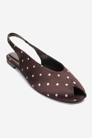Luvi Shoes Serına Kahverengi Beyaz Puantiyeli Kadın Sandalet