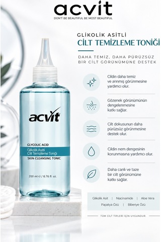 Glikolik Asitli Cilt Temizleme Toniği 200 ML