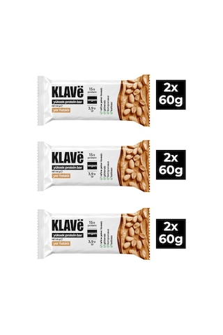 Yüksek Protein Bar Yer Fıstıklı - 60g X 6 Adet - 15g Protein, Vegan Ve Glutensiz - 797883689
