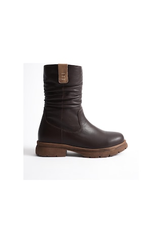 Analin Shoes Kadın Hakiki Deri İçi Kürklü Körüklü Bot Kahve