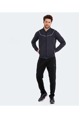 Slazenger ROOSEVELT IN Erkek Cepli Fermuarlı Koyu Gri Eşofman Takımı
