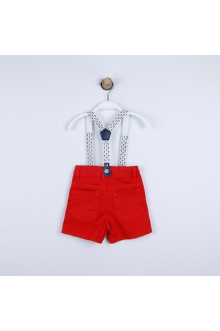 Xo Kids P-003963 Ce 8075 Erkek Bebek Renkli Askılı Şort 6-36 Ay Kırmızı