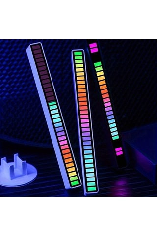 Fastbuy Siyah Şarj Edilebilir Akıllı Led Oyun Odası Dekorasyonu, Bar Renkli Ses Ritmi Işıklı, Usb İle Çalışan Işık Barı