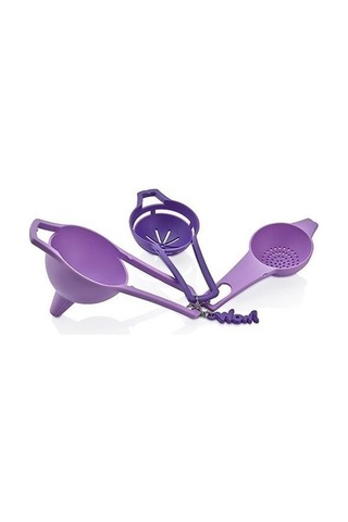 9026103271759drvs1 - Buffer Pratik Yumurta Süzgeci Mini Süzgeç Huni Seti Hepsi Bir Arada Çok Renkli