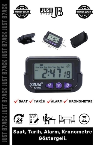 Kronometrelisaat Alarmlı Öğrenci Ders Pilli Sabitlenebilir Yapışkanlı Kronometre Mini Dijital Saat Çok Renkli