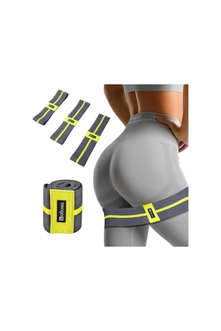 Rebuwo Squat Bant Pilates Fitness Spor Kalça Egzersizleri Direnç Bandı Direnç Lastiği 35 Cm Gri