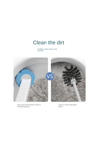 Banyo Temizliği İçin Tek Kullanımlık Tuvalet Fırçası Temizleme Kiti Beyaz Ve Gri