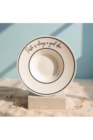 Fecra Tavola Porselen Makarna Tabağı Beyaz