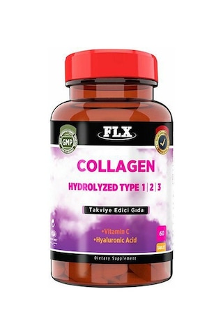 Flx Collagen Kolajen Tip-1-2-3 Hyoluronic Vitamin C 60 Tablet