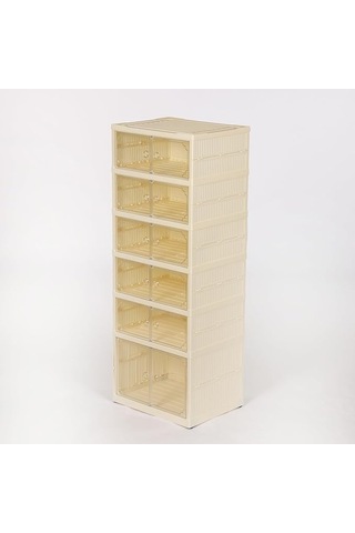 Kurulum Gerektirmeyen Katlanabilir Ayakkabı Saklama Kutusu Krem