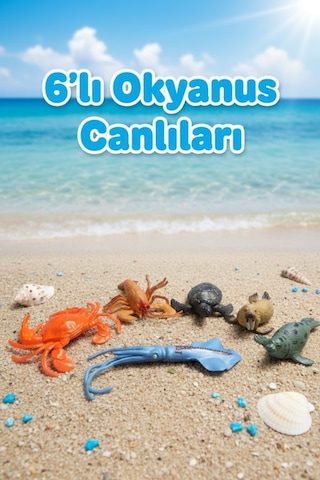 6 Parça Gerçekçi Okyanus Ve Deniz Canlıları Figür Seti - Eğitici Hayvanlar Oyuncak Paketi Hayvanlar