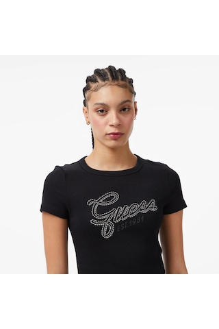Guess Kadın T-shırt W6rı22ka0h1-jblk Siyah