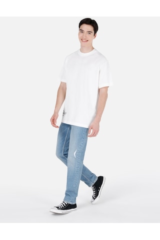 Colins 067 Jack Normal Kesim Orta Bel Düz Paça Mavi Erkek Jean Pantolon Denim