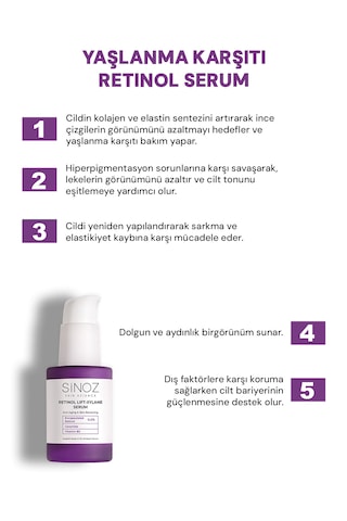 Sinoz Retinol Lift-xylane & Cilt Yenileyici Serum 30 ML
