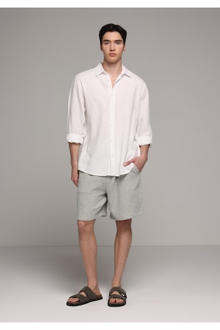 Colin's Colins Relaxed Fit Shirt Neck Düz Erkek Beyaz Uzun Kol Gömlek Cl1080589 Q1.v1 Wht