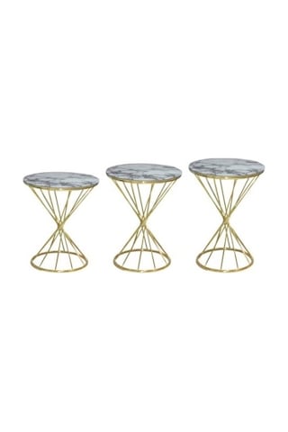 Brc Rivoli Zigon Model Metal Transmisyon Çelik Gold Renk Kaplama Beyaz Mermer Temper Cam El Yapım