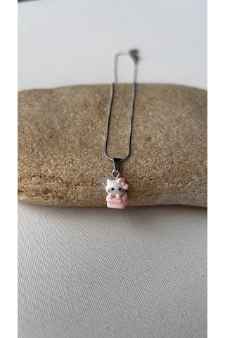 Hellokitty Uçlu Çelik Kolye Renkli