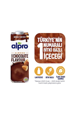 Alpro Bitter Çikolatalı Badem Sütü 1 L