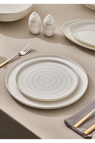 Aryıldız Serenity 60 Parça Porselen Yemek Takımı Ar259764 Beyaz - Altın